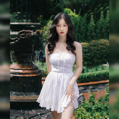 Evie Flared Bustier Dress_RE201.5_RedBean Brand_Evie ชุดเดรสเกาะอกเกาะอก