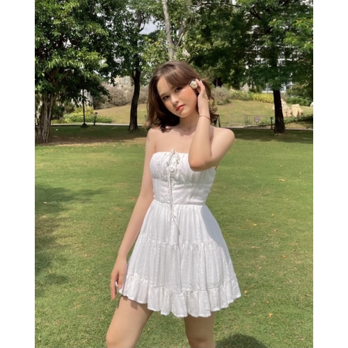 Evie Flared Bustier Dress_RE201.5_RedBean Brand_Evie ชุดเดรสเกาะอกเกาะอก