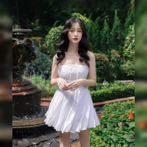 Evie Flared Bustier Dress_RE201.5_RedBean Brand_Evie ชุดเดรสเกาะอกเกาะอก