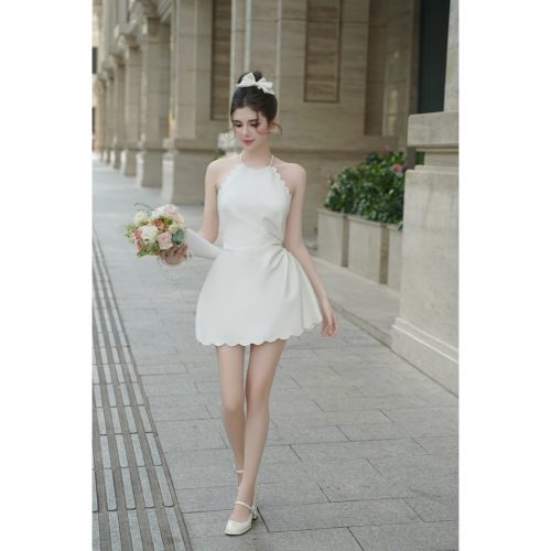 Colin Brand Short Dress _Waist Cut Short Halter Dress_C05 เดรสสั้นทรงเวฟสตรีมีคัตเอาท์