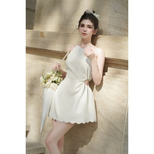 Colin Brand Short Dress _Waist Cut Short Halter Dress_C05 เดรสสั้นทรงเวฟสตรีมีคัตเอาท์