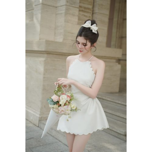 Colin Brand Short Dress _Waist Cut Short Halter Dress_C05 เดรสสั้นทรงเวฟสตรีมีคัตเอาท์