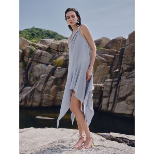 Rime Side Slit Long Sundress_JO202.8_Joven Brand_ชุดเดรสยาว Rime พร้อมสายปาดไหล่สองชิ้น