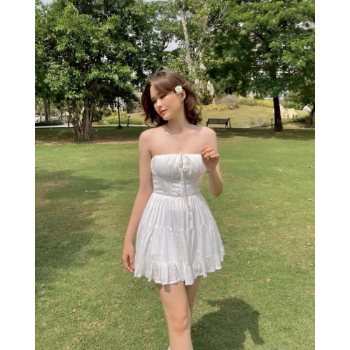 Evie Flared Bustier Dress_RE201.5_RedBean Brand_Evie ชุดเดรสเกาะอกเกาะอก