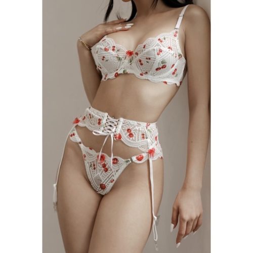 Cherry Underwear Set_LA194.43_LACE Brand_ชุดชั้นในลายเชอร์รี่ดีไซน์พิเศษ