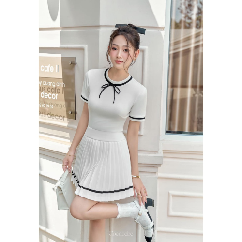 Cocobebe Brand-PUPIL SET_CO200.4 เซตเสื้อแขนสั้นและกระโปรงพลีท