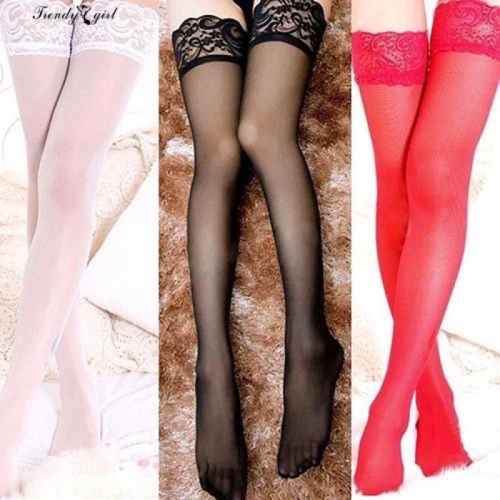 High Sheer Fishnet Socks_LA194.48_ LACE Brand _ถุงเท้าตาข่ายทรงสูงบาง