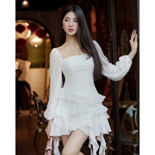 Cecilia Mini Dress_RE1.6_Rechic Brand_ชุดเดรสระยิบระยับของ Cecilia พร้อมพู่หรูหรา