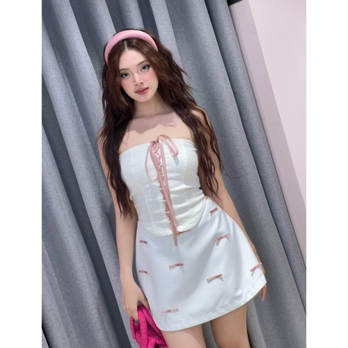 SET Top +Skirt Tissa_CA.46.27_Cara Club Brand_กระโปรงทรงโบว์ Tissa ทรงเอ ทรงเอ เรียบหรูดูดี