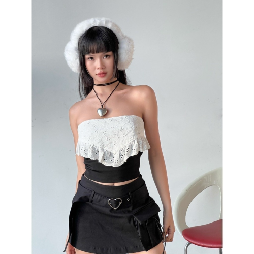 Linlin Mini Skirt_CA.46.37_Cara Club Brand_กระโปรงทรงบ็อกซ์ผู้หญิง Linlin มีขอบเอวกลาง