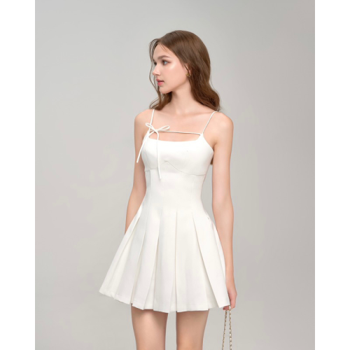 Amelia Party Flared Pleated MiNi Dress_RE201.7_RedBean Brand_Amelia จีบชุดปาร์ตี้สองชิ้น