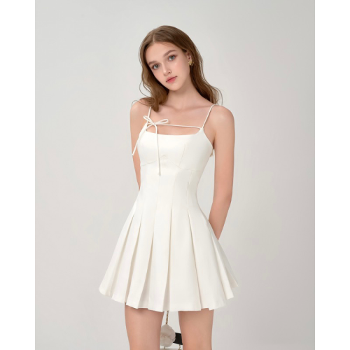 Amelia Party Flared Pleated MiNi Dress_RE201.7_RedBean Brand_Amelia จีบชุดปาร์ตี้สองชิ้น