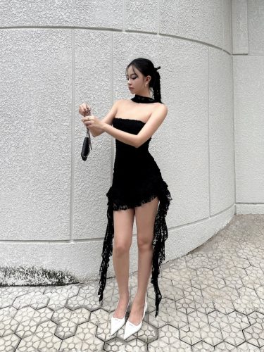 Amaya Lace Bustier Body Dress_V23091577_L Seoul Brand_ชุดเดรสบอดี้คอนเกาะอกไม่มีสายหนังลูกไม้เย้ายวนสำหรับงานปาร์ตี้