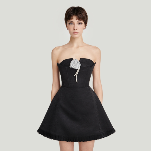 PERSEPHONE MINI DRESS IN BLACK_DE37.7_DEAR JOSÉ Brand