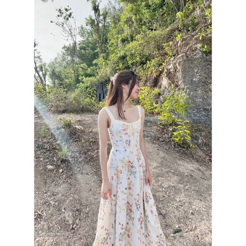 Brandy Flared Floral Pattern Maxi Dress_CL56.9_ClothesBar Brand_ชุดเดรสลายดอกมีซับใน