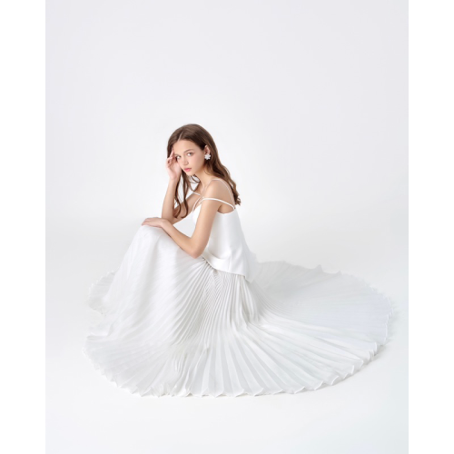 Chloe Long Pleated Skirt_RE201.8_RedBean Brand_Chloe กระโปรงยาวทรงบานจับจีบ