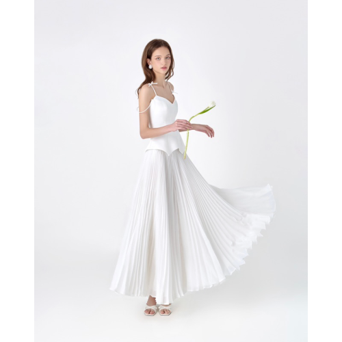 Chloe Long Pleated Skirt_RE201.8_RedBean Brand_Chloe กระโปรงยาวทรงบานจับจีบ