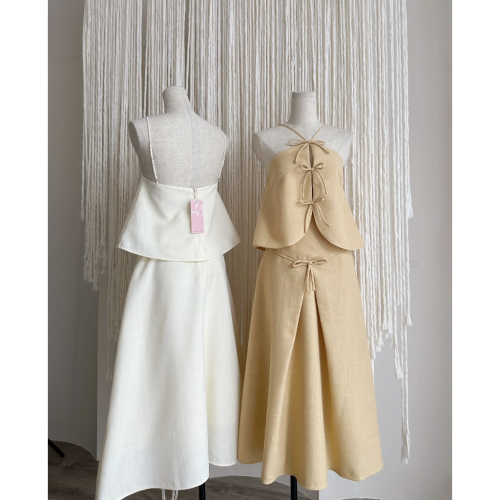 Cocobebe Brand-Halter Top and Skirt Set_CO200.12 เซตเสื้อคอปกผูกโบว์และกระโปรง