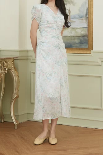 Maxi Dress_FLOWER DRESS_1DD1442_Anacoco Brand_ ชุดเดรสลายดอกไม้