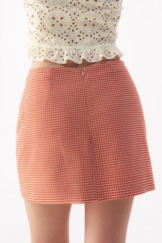 Red Gingham Khaki Mini Skirt_LI53.20_LIBÉ Brand