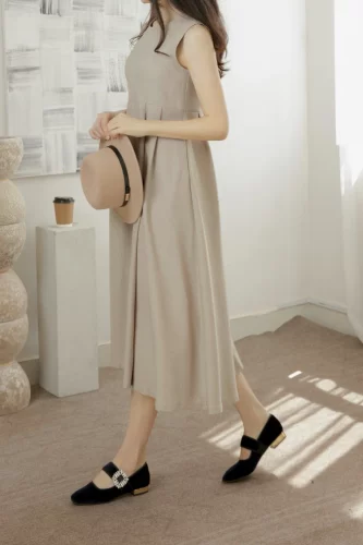 Trapeze Dress _ PINTUCK OVER LONG DRESS_1DD1366-1_Anacoco Brand_ PINTUCK โอเวอร์เดรสตัวยาว