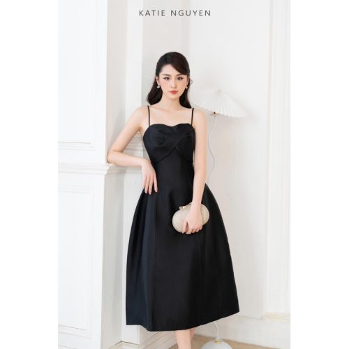 Gabril Midi Dress_KA26.12_KATIE NGUYEN Brand_Gabril Midi Dress เดรสเกาะอกบิด