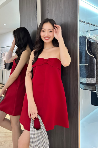 Trapeze Dress_Lenka Short Dress_RR24DN09__RUBIES Brand_ชุดเดรสสั้น Lenka