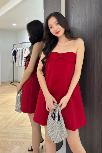 Trapeze Dress_Lenka Short Dress_RR24DN09__RUBIES Brand_ชุดเดรสสั้น Lenka