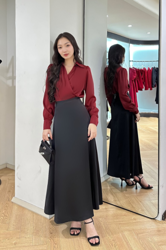 Gored Skirt_skirt_Litta Long Skirt_RR24VD04_RUBIES Brand_กระโปรงยาวลิต้า