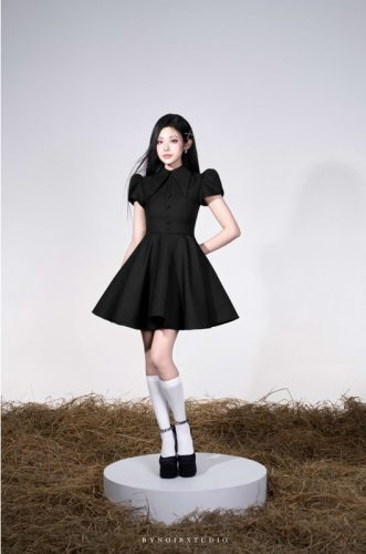 Poxie House Dress_BY57.3_Bynoir Studio Brand_ชุดเดรสคอปกแหลม Poxie