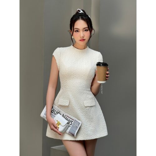 Fluttering Short sleeves Dress_CO51.4_Colin Brand_ชุดเดรสสั้นสตรีแขนพลิ้วไหว