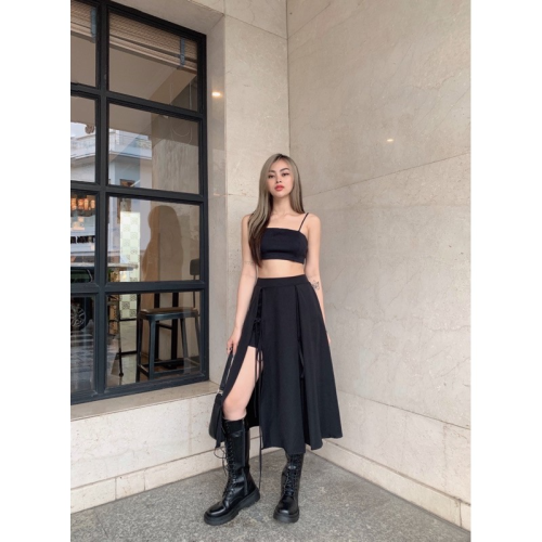 RiHa Side Slit Midi Skirt_HY203.10_Hy Maison Brand_กระโปรงแยก RiHa