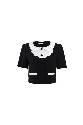 Peter Pan Collar Neck Croptop_LE16.9_Leika Brand_เสื้อครอปสไตล์คอบัว