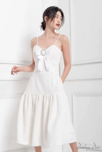 Ribbon White Sundress_DA7.13_Darling Diva Brand_เดรสริบบิ้น