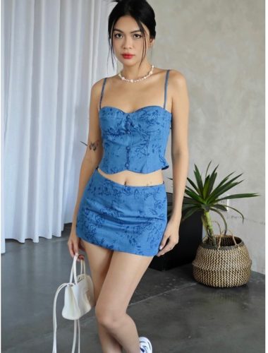 Set_Camisole +Mini Skirt _BE54.1_BeachClub.Official Brand_ชุดเดรสคาเมเลีย