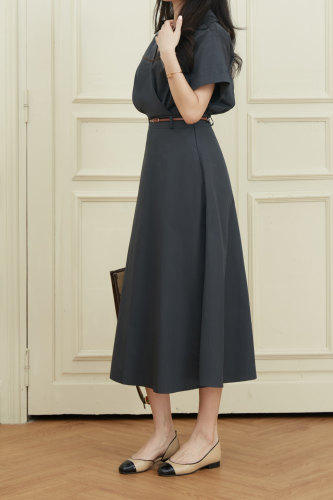 Wraparound Dress _COTTON DRESS_1DD1433-1_Anacoco Brand_ชุดเดรสผ้าฝ้าย