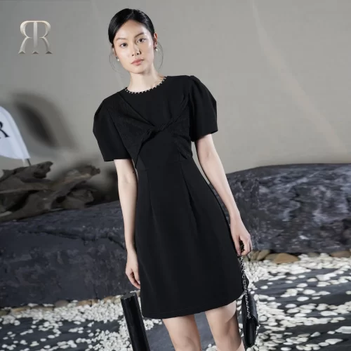 Black Puff Sleeve Mini Dress_RA49.14_อาหรับ Brand_PRIME 13