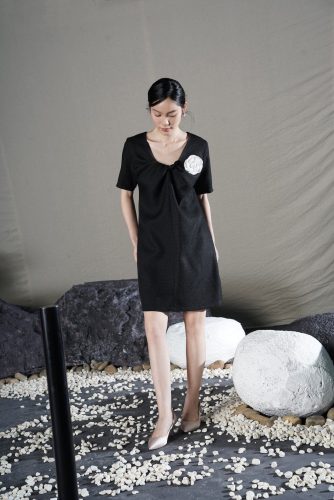 Black V Neck Straight Dress_RA49.15_อาหรับ Brand_PRIME 14