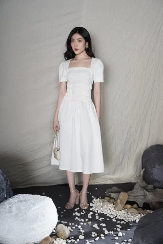 White Square A Line Dress_RA49.7_อาหรับ Brand_PRIME 05