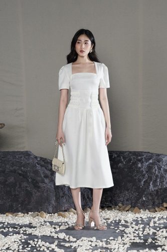 White Square A Line Dress_RA49.7_อาหรับ Brand_PRIME 05