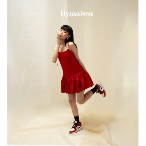 Liuliu Flared Pleated Mini Dress_HY203.18_Hy Maison Brand_ชุดดอกไม้หลิวหลิว