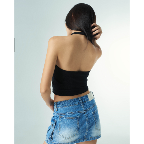 Cargo Denim Mini Skirt_PR44.16_Pradies Brand_กระโปรงยีนส์ผู้หญิงกระโปรงยีนส์คาร์โก้