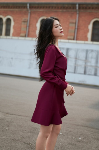 Long Sleeve Mini Dress_ VD23148_VELLA FASHION Brand_ชุดเดรสยาวมีแขนลายดอกไม้