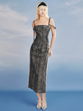 Long Sheath Dress Tyler Black 062334LB1_Rechic Brand_ไทเลอร์เดรสยาวสีดำ