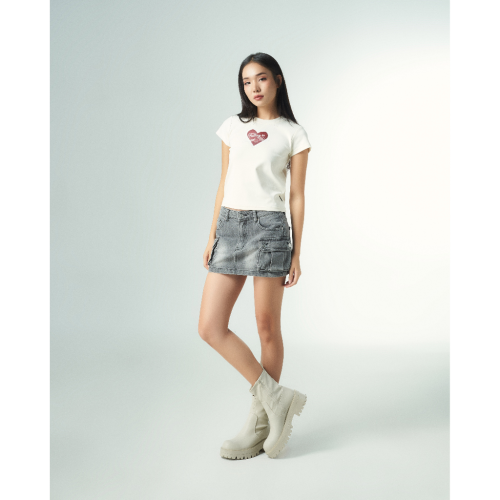 Cargo Denim Mini Skirt_PR44.16_Pradies Brand_กระโปรงยีนส์ผู้หญิงกระโปรงยีนส์คาร์โก้