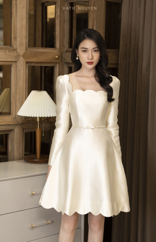 Esther A Line Dress With Belt_KA26.6_KATIE NGUYEN Brand_ชุดเอสเธอร์พร้อมเข็มขัด