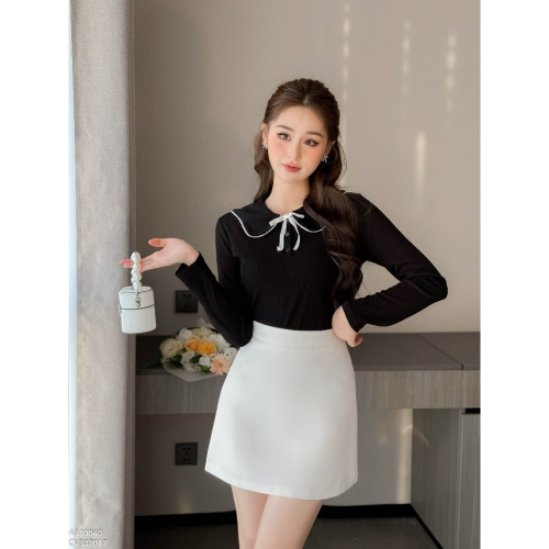 Taffta A Line Skirt_307017_Charme Brand_กระโปรงผ้าแพรทรงเอ