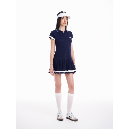 Tennis Linen Polo Dress_CA.46.6_Cara Club Brand_ชุดเทนนิสผู้หญิง Gali คอโปโล สวมใส่สบายและมีสไตล์