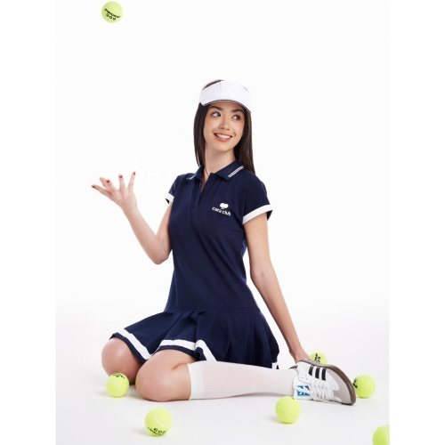 Tennis Linen Polo Dress_CA.46.6_Cara Club Brand_ชุดเทนนิสผู้หญิง Gali คอโปโล สวมใส่สบายและมีสไตล์