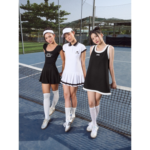 Tennis Linen Polo Dress_CA.46.6_Cara Club Brand_ชุดเทนนิสผู้หญิง Gali คอโปโล สวมใส่สบายและมีสไตล์